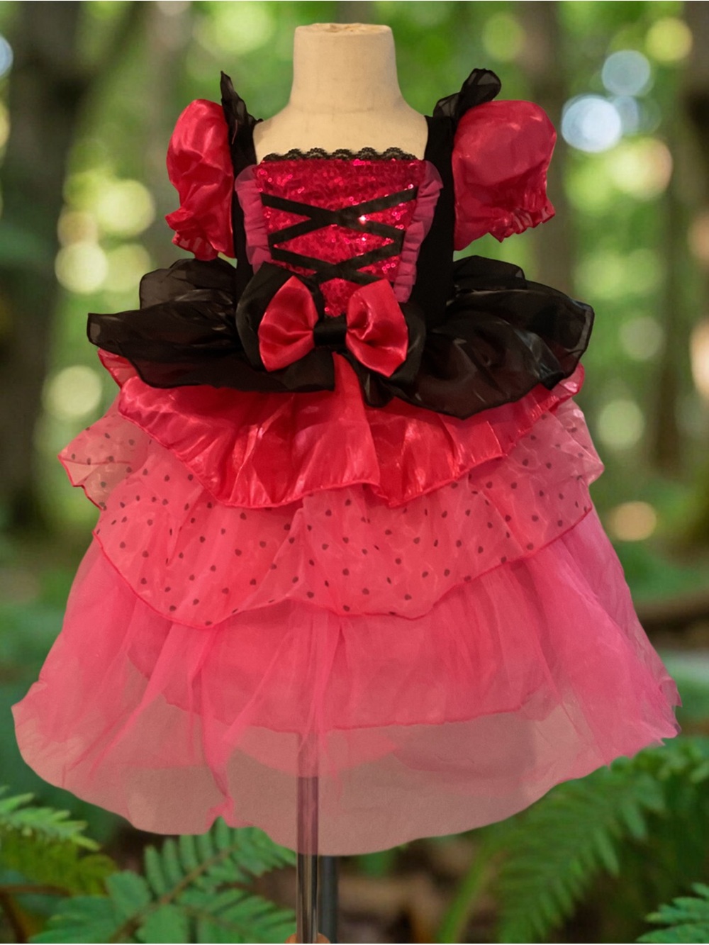 Pink and Black Sparkle Tulle Girls' Costume Dress